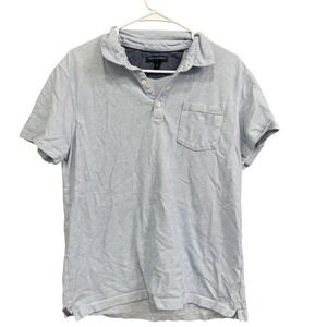 Banana Republic Polo Shirt Mens L‎ Large Blue Striped Short Sleeve Casual